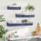 Set of 3 Blue Wood Contemporary Wall Shelves 32", 25", 17"
